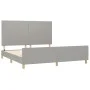 Bed frame with headboard light gray fabric 180x200 cm by vidaXL, Beds and slatted bases - Ref: Foro24-3124911, Price: 238,47 ...