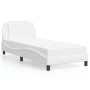 Estructura cama con luces LED cuero sintético blanco 90x200 cm