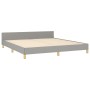 Bed frame with headboard light gray fabric 180x200 cm by vidaXL, Beds and slatted bases - Ref: Foro24-3124911, Price: 244,40 ...
