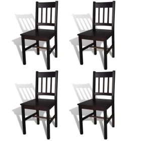 Esszimmerstühle 4 Einheiten dunkelbraunes Kiefernholz von vidaXL, Essstühle - Ref: Foro24-241517, Preis: 172,00 €, Rabatt: %