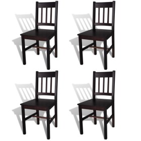 Esszimmerstühle 4 Einheiten dunkelbraunes Kiefernholz von vidaXL, Essstühle - Ref: Foro24-241517, Preis: 183,79 €, Rabatt: %