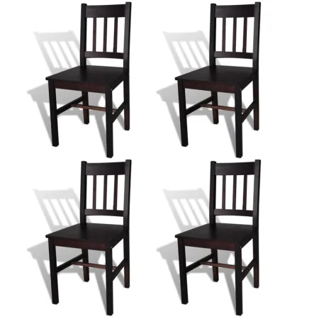 Esszimmerstühle 4 Einheiten dunkelbraunes Kiefernholz von vidaXL, Essstühle - Ref: Foro24-241517, Preis: 171,57 €, Rabatt: %