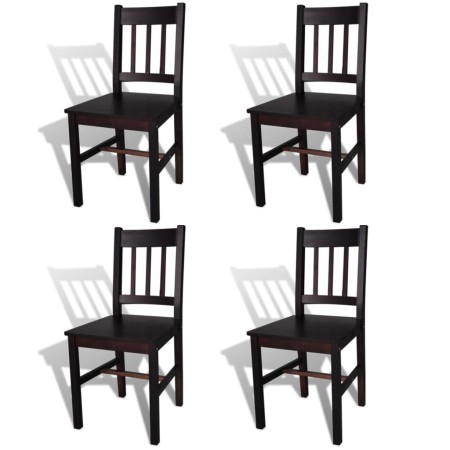 Esszimmerstühle 4 Einheiten dunkelbraunes Kiefernholz von vidaXL, Essstühle - Ref: Foro24-241517, Preis: 183,79 €, Rabatt: %