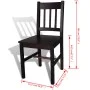 Sillas de comedor 4 unidades madera de pino marrón oscuro de vidaXL, Sillas de comedor - Ref: Foro24-241517, Precio: 171,57 €...