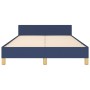 Bed frame with blue fabric headboard 120x200 cm by vidaXL, Beds and slatted bases - Ref: Foro24-3125290, Price: 186,52 €, Dis...