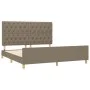 Bed frame with headboard in taupe gray fabric 160x200 cm by vidaXL, Beds and slatted bases - Ref: Foro24-3125312, Price: 263,...