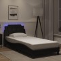 Estructura cama con luces LED cuero sintético negro 100x200 cm