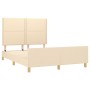 Bed frame with cream fabric headboard 140x200 cm by vidaXL, Beds and slatted bases - Ref: Foro24-3124981, Price: 199,69 €, Di...
