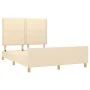Bed frame with cream fabric headboard 140x200 cm by vidaXL, Beds and slatted bases - Ref: Foro24-3124981, Price: 187,97 €, Di...