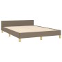 Bed frame with headboard in taupe gray fabric 140x200 cm by vidaXL, Beds and slatted bases - Ref: Foro24-3125142, Price: 234,...