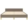 Bed frame with headboard in taupe gray fabric 140x200 cm by vidaXL, Beds and slatted bases - Ref: Foro24-3125142, Price: 226,...