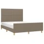 Bed frame with headboard in taupe gray fabric 140x200 cm by vidaXL, Beds and slatted bases - Ref: Foro24-3124980, Price: 194,...
