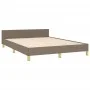 Bed frame with headboard in taupe gray fabric 140x200 cm by vidaXL, Beds and slatted bases - Ref: Foro24-3124980, Price: 194,...