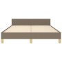 Bed frame with headboard in taupe gray fabric 140x200 cm by vidaXL, Beds and slatted bases - Ref: Foro24-3124980, Price: 200,...