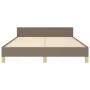Bed frame with headboard in taupe gray fabric 140x200 cm by vidaXL, Beds and slatted bases - Ref: Foro24-3124980, Price: 194,...