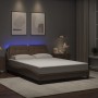 Estructura de cama con LED sin colchón cappuccino 120x200 cm