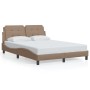 Estructura de cama con LED sin colchón cappuccino 120x200 cm