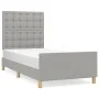 Light gray fabric bed frame with headboard 90x190 cm by vidaXL, Beds and slatted bases - Ref: Foro24-3125341, Price: 149,91 €...