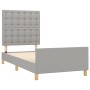 Estructura de cama con cabecero de tela gris claro 90x190 cm de vidaXL, Camas y somieres - Ref: Foro24-3125341, Precio: 153,3...