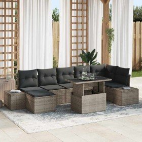Conjunto de sofá de jardín con cojín 8 pcs Gris Conjunto de sofá de jardín con cojín 8 pcs Gris