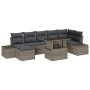 Conjunto de sofá de jardín con cojín 8 pcs Gris