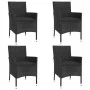 Gartentisch und Stühle 5 Stück und schwarze synthetische Rattankissen von vidaXL, Gartensets - Ref: Foro24-3187417, Preis: 31...