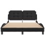 Estructura de cama con luces LED cuero PE negro 140x200 cm