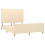 Bed frame with cream fabric headboard 140x200 cm by vidaXL, Beds and slatted bases - Ref: Foro24-3124900, Price: 226,23 €, Di...