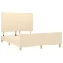 Bed frame with cream fabric headboard 140x200 cm by vidaXL, Beds and slatted bases - Ref: Foro24-3124900, Price: 210,00 €, Di...