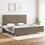 Bed frame with headboard in taupe gray fabric 200x200 cm by vidaXL, Beds and slatted bases - Ref: Foro24-3125328, Price: 287,...