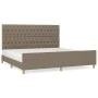 Bed frame with headboard in taupe gray fabric 200x200 cm by vidaXL, Beds and slatted bases - Ref: Foro24-3125328, Price: 287,...