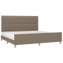 Bed frame with headboard in taupe gray fabric 200x200 cm by vidaXL, Beds and slatted bases - Ref: Foro24-3125328, Price: 302,...