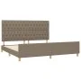 Bed frame with headboard in taupe gray fabric 200x200 cm by vidaXL, Beds and slatted bases - Ref: Foro24-3125328, Price: 287,...