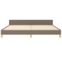 Bed frame with headboard in taupe gray fabric 200x200 cm by vidaXL, Beds and slatted bases - Ref: Foro24-3125328, Price: 302,...