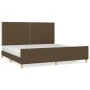 Bed frame with headboard in dark brown fabric 200x200cm by vidaXL, Beds and slatted bases - Ref: Foro24-3125003, Price: 215,6...