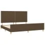 Bed frame with headboard in dark brown fabric 200x200cm by vidaXL, Beds and slatted bases - Ref: Foro24-3125003, Price: 215,6...