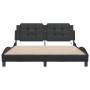 Estructura de cama con luces LED cuero PE negro 160x200 cm