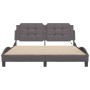 Estructura de cama con luces LED cuero PE gris 160x200 cm