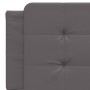 Estructura de cama con luces LED cuero PE gris 160x200 cm