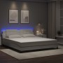 Estructura de cama con LED sin colchón blanco 180x200 cm