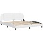 Estructura de cama con LED sin colchón blanco 180x200 cm