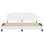 Estructura de cama con LED sin colchón blanco 180x200 cm
