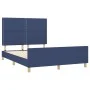 Bed frame with headboard gray taupe blue fabric 140x200 cm by vidaXL, Beds and slatted bases - Ref: Foro24-3124982, Price: 19...