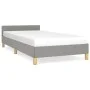 Light gray fabric bed frame with headboard 90x200 cm by vidaXL, Beds and slatted bases - Ref: Foro24-347383, Price: 84,63 €, ...