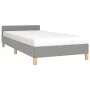 Light gray fabric bed frame with headboard 90x200 cm by vidaXL, Beds and slatted bases - Ref: Foro24-347383, Price: 84,63 €, ...