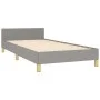 Light gray fabric bed frame with headboard 90x200 cm by vidaXL, Beds and slatted bases - Ref: Foro24-347383, Price: 84,63 €, ...