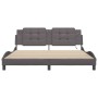 Estructura de cama con luz LED cuero sintético gris 180x200 cm