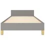 Light gray fabric bed frame with headboard 90x200 cm by vidaXL, Beds and slatted bases - Ref: Foro24-347383, Price: 84,63 €, ...