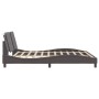 Estructura de cama con luz LED cuero sintético gris 180x200 cm