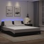 Estructura de cama con LED sin colchón negro blanco 180x200 cm